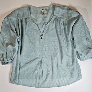 Dolan Anthropologie Womens Blouse Size Medium Teal Seafoam Cotton Designer Top